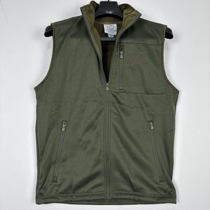 Ducks Unlimited Men's Olive Green Full Zip Mock Neck Fleece Lined Vest M